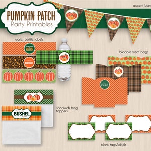 PUMPKIN BIRTHDAY Party Printable Package Instant Download image 2