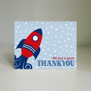 ROCKET Thank You Card in Navy and Red- Instant Printable Download