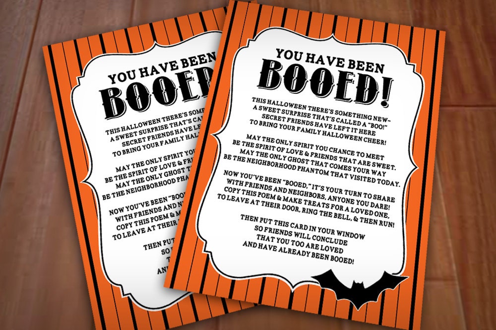 BOO POEM for Neighbors Printable Halloween Card 