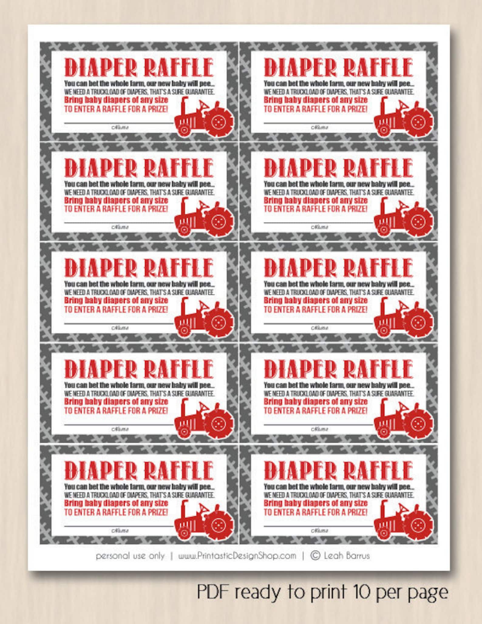 TRACTOR Raffle Ticket in Red and Gray- Instant Printable Download - Etsy