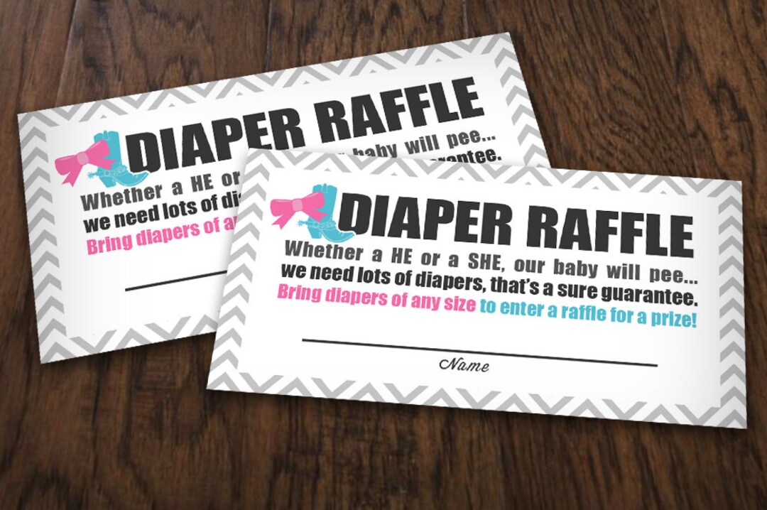 BOOTS or BOWS RAFFLE Ticket in Pink and Teal - Instant Printable ...
