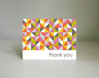 MODERN TRIANGLES Thank You Card PDF- Instant Printable Download