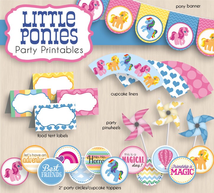 little-ponies-birthday-party-printable-package-instant-download-etsy for Free My Little Pony Party Printables LITTLE PONIES Birthday Party Printable Package- Instant Download - Etsy for Free My Little Pony Party Printables