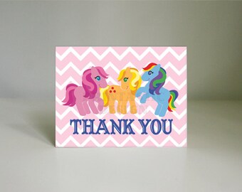 LITTLE PONIES Biglietto di ringraziamento stampabile - Download istantaneo