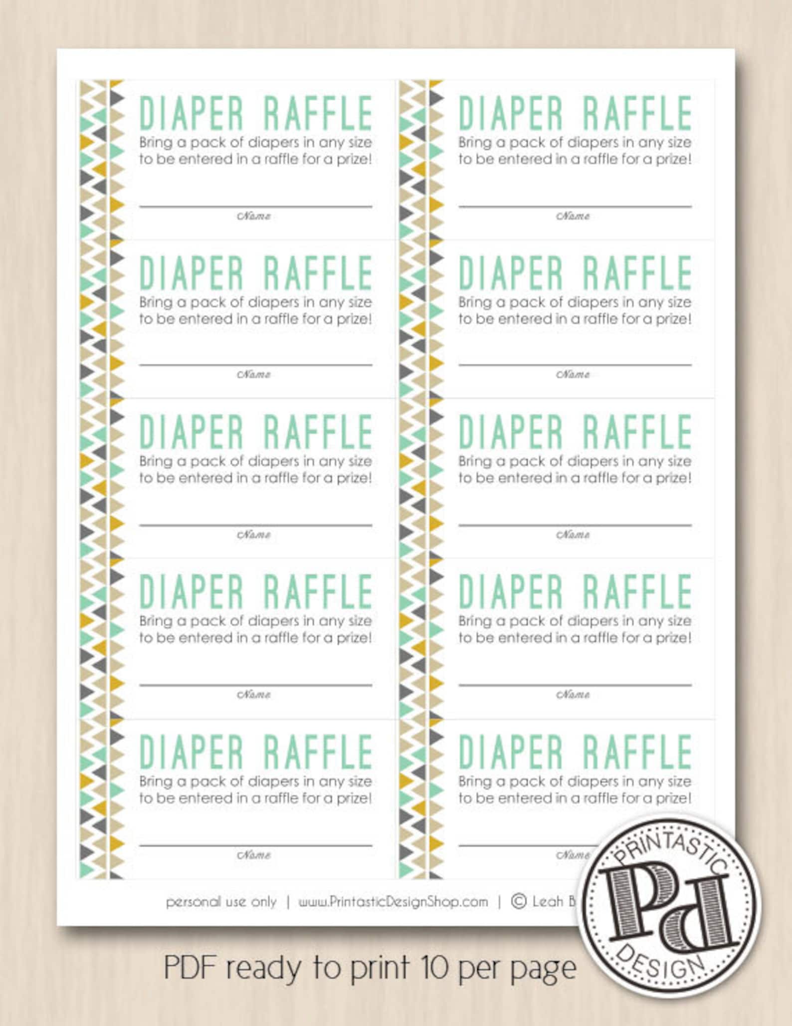Turquoise Raffle Ticket Southwest Raffle Ticket in Turquoise Teal Blue, Gold Mustard Yellow ...