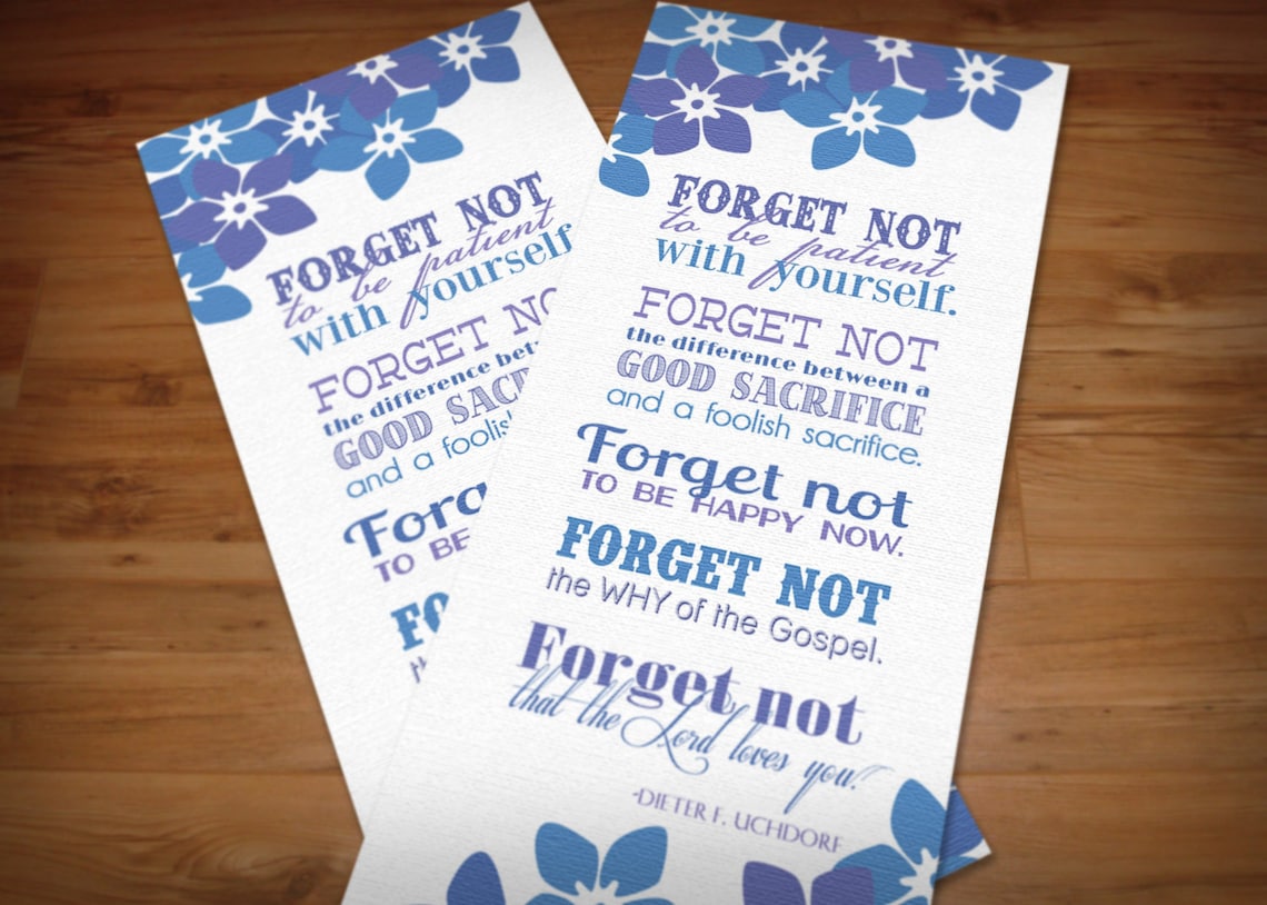 ME NOT Subway Printable From President Uchtdorf Etsy