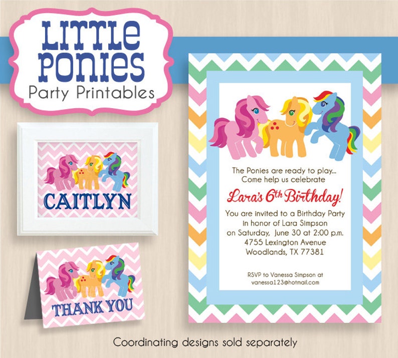 LITTLE PONIES Birthday Party Printable Package Instant | Etsy