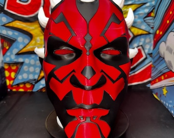 Casco inspirado en el Señor de las Sombras Maul: máscara de cosplay impresa en 3D