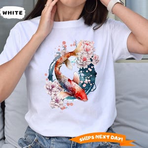 Cozy Vintage Japanese Koi Fish Tshirt, Nautical Animal Asian Shirt , Koi Pond Tee, Tokyo Style, Japanese koi fish,Japanese streetwear,Unisex