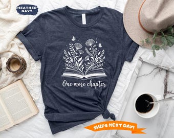 One More Chapter Shirt, Gift For Librarian, Reading Shirt, Retro Book Lover Gift, Books Club Matching Pullover,  Aesthetic Shirt