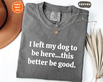 Comfort Colors I Left My Dog To Be Here This Better Be Good Funny Shirt, Funny Dog Shirt , Gift For Dog Lover, Dog Mom Shirt, Dog Paw Tee