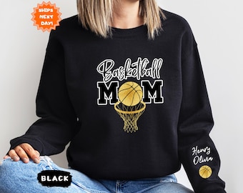 Personalized Basketball Mom Sweatshirt, Kids Name Sweatshirt for Mom, Gift For Her, Game Day Sweatshirt, Basketball Mom Gift,Basketball Mama