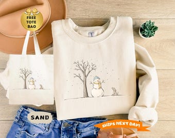 Christmas Snowman Sweatshirt, Snowman Hoodie, Snowman Sweater, Christmas Crewneck, Christmas Sweatshirt,  Christmas Shirts for Women