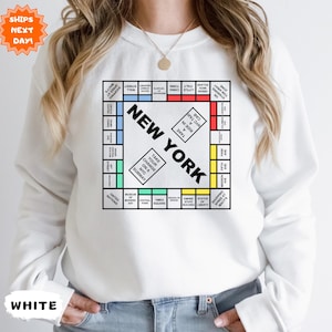 New York Monopoly Sweatshirt, New York Sweatshirt, Carrie New York Monopoly Sweatshirt, And Just Like That Crewneck Sweatshirt,Trendy Hoodie