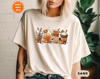 Fall Coffee Shirt, Fall T-shirt, Pumpkin Spice Shirt, Cute Fall Shirt, Womens Fall Shirt, Coffee Lover T-shirt, Unisex Plus size