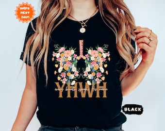 YHWH Shirt, Yahweh, Floral Christian Shirt, Floral Lungs, Flower Lungs, YHWH Breathe, Womens Faith Shirt, Bible Verse Shirt, Christian Shirt