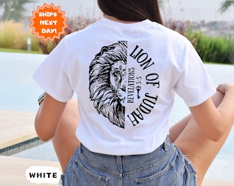 Lion of Judah T-Shirt, Bible Verse Tee, Faith Shirt, Christian Quotes Shirts, Jesus Loves You Tee, Christian Gift Ideas, Christian Gift