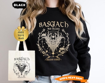 Vintage Basgiath War College Sweatshirt, Fourth Wing Sweatshirt, Violet Sorrengail, Bookish Sweater, Fantasy Book Dragon, Xaden Riorson