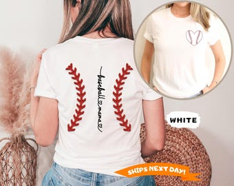 Baseball Mom Shirt, Baseball Print Shirt, Cool Baseball Mama Shirt, Baseball Shirt, Minimalist Mothers Day Gift