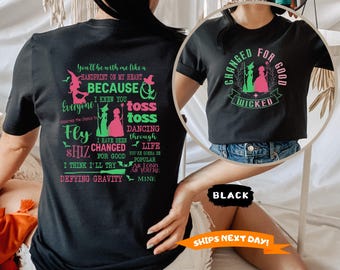 Wicked Change For Good Shirt, Wizard Movie Fan Shirt, Wicked Musical Fan Gift, Wizard of Oz Shirt, Defy Gravity Broomstick Magic Wand Shirt