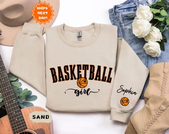 Girls Basketball Sweatshirt, Custom Basketball Girl Hoodie, Basketball Girl Hoodie, Basketball Girl Sweatshirt,  Custom Basketball Gifts