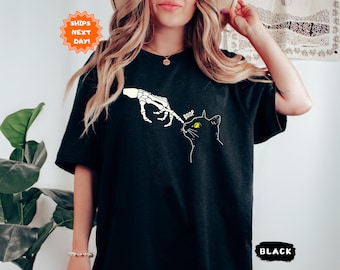 Cat Halloween Shirt,  Cat Lover Shirt, Skeleton Halloween Shirt, Cute Cat Shirt, Funny Cat Shirt, Cat Lover Gift, Goth Boop Cat Tee