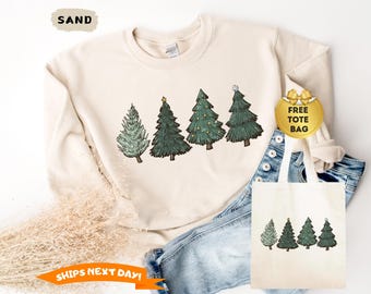 Christmas Tree Sweatshirt, Christmas Tree Holiday Sweaters, Womens Christmas Sweater, Christmas Hoodie, Winter Matching Kids Youth Toddler