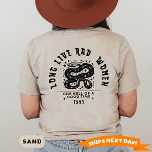 Long Live Rad Women Tee, Boho Snake Shirt, Vintage Inspired Cotton Shirt, Unisex Tee, Trendy aesthetic Boho Shirt, Feminist Girl Power Shirt