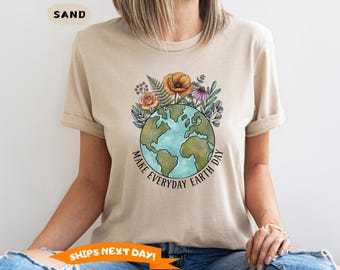 Floral Earth Day Shirt, Earth Lover Shirt, Environmental Tee