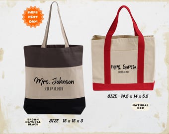Personalized Bride Tote Bag, Bride Tote Bags, Wedding Gift, Bridal Shower Gift, Gift For Bride, Bridal Gift, Engagement Gift, Honeymoon Gift