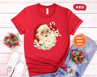 Christmas Santa Shirt, Retro Santa Shirt, Retro Christmas Shirt, Santa Shirt, Gift For Christmas, Christmas Shirt For Women, Gift For Women