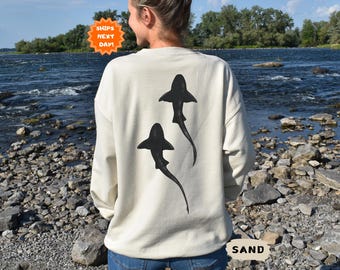 Whale Shark Sweatshirt and Hoodie, Beachy Sweater, Shark Hoodie, Coconut Girl Jesus Hoodie, Christian Crewneck, Faith Over Fear, Surf Hoodie