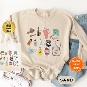 Nurse Sweatshirt and Hoodie, For Work Cute Nurse Sweatshirt, Nurse Hoodie, RN Nurse Sweatshirt, Registered Nurse Sweater, Nursing School