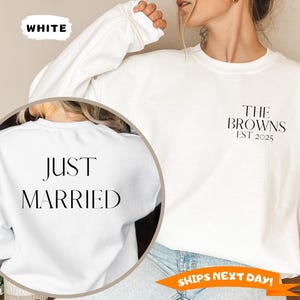 Just Married Sweatshirt and Hoodie, HoneyMoon Sweatshirt, Bridal Shower Gift, Personalized Bridal, Wifey, Couples Gift, Engagement Gift