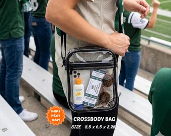 Clear Stadium Bag, Game Day Concert Festival Clear Crossbody Bag, Stadium Approved Clear Security Bag, Cute Outfit Bag for Women