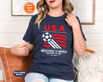United States Soccer Club Shirt, Retro USA Team Graphic Tee, Soccer Fan Gift