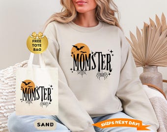 Momster Halloween Sweatshirt, Momster Hoodie, Halloween Crewneck for Women, Halloween Mom Sweater, Funny Halloween Sweatshirt