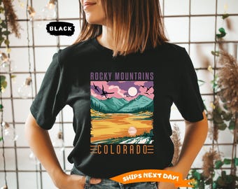 Rocky Mountains Shirt, Colorado Shirt, Colorado Rockies Shirt, Retro Oversized Shirt, Colorado Mountains Shirt for Hiking