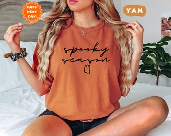 Comfort Colors® Cute Spooky Season Shirt, Halloween Shirt, Spooky Season Shirt, Womens Halloween Shirt, Cute Fall Shirt, Gift For Halloween