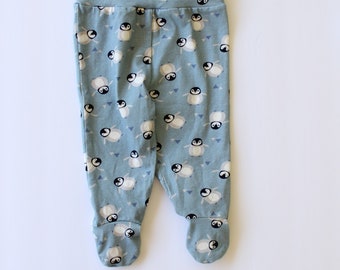 Footed Pajamas Baby, Footed Baby Pants, Summer Pajamas, Pants with Feet, Boys Footie Jammies, Infant, Penguins, Baby Shower Gift