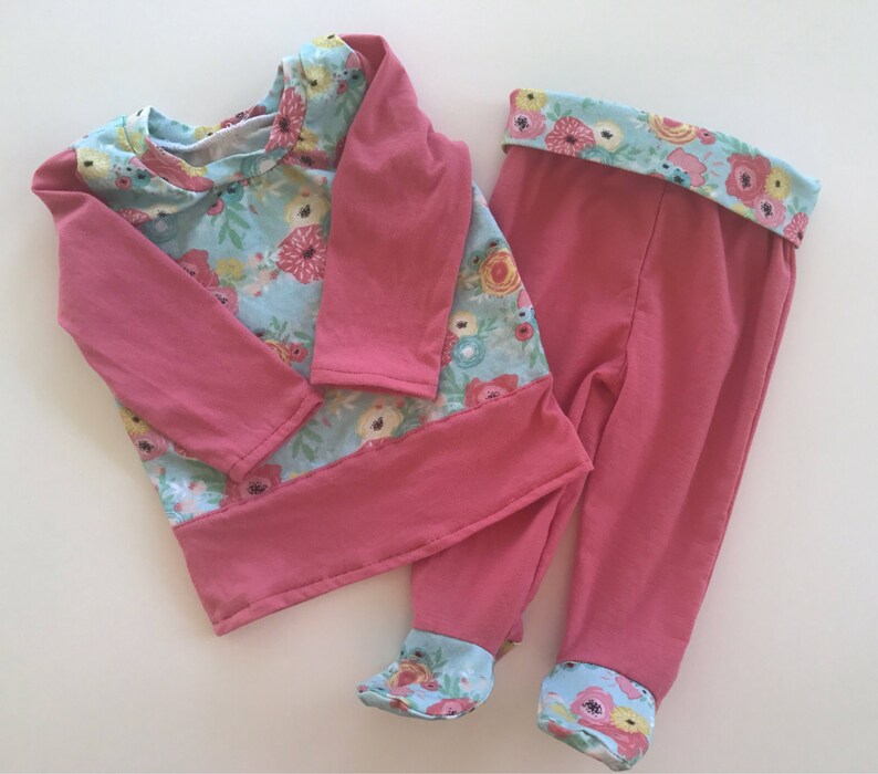 Footed Pajama Pants Sleepwear Cotton Lycra Footie Pants Set