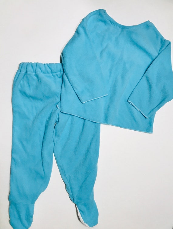 Footie Pajama Pants 12-18M MicroFleece Long Sleeve Shirt 2 | Etsy