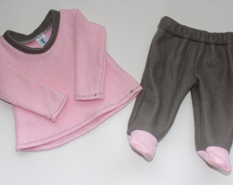 0-3M Footed Pajama Pants READY to SHIP Sleepwear Infant Pajama Set Pants with Feet PJs with Feet Fleece Footie Pants Set Baby Shower Gift