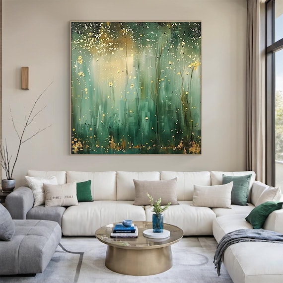 緑 グリーン 抽象画 現代アート 絵画 インテリア ナチュラル アート