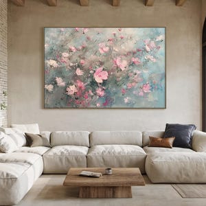 Original Abstract Flower Art, Colorful Floral Oil Painting On Canvas, Large Wall Art, Boho Wall Décor,Modern Luxury Living Room Wall Decor