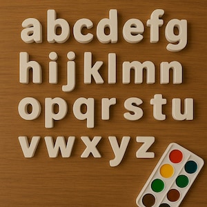 Juego de letras del alfabeto para pintar (a-z): letras minúsculas de inspiración Montessori para niños