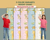Safari Animals Growth Chart for Kids, Printable Height Chart, Jungle Nursery Wall Art, Neutral Nursery Decor, Kids Room Measurement Ruler