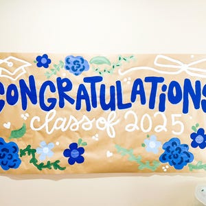 Póster de cumpleaños personalizable: decoración de cumpleaños personalizada, pancarta de papel marrón pintada a mano