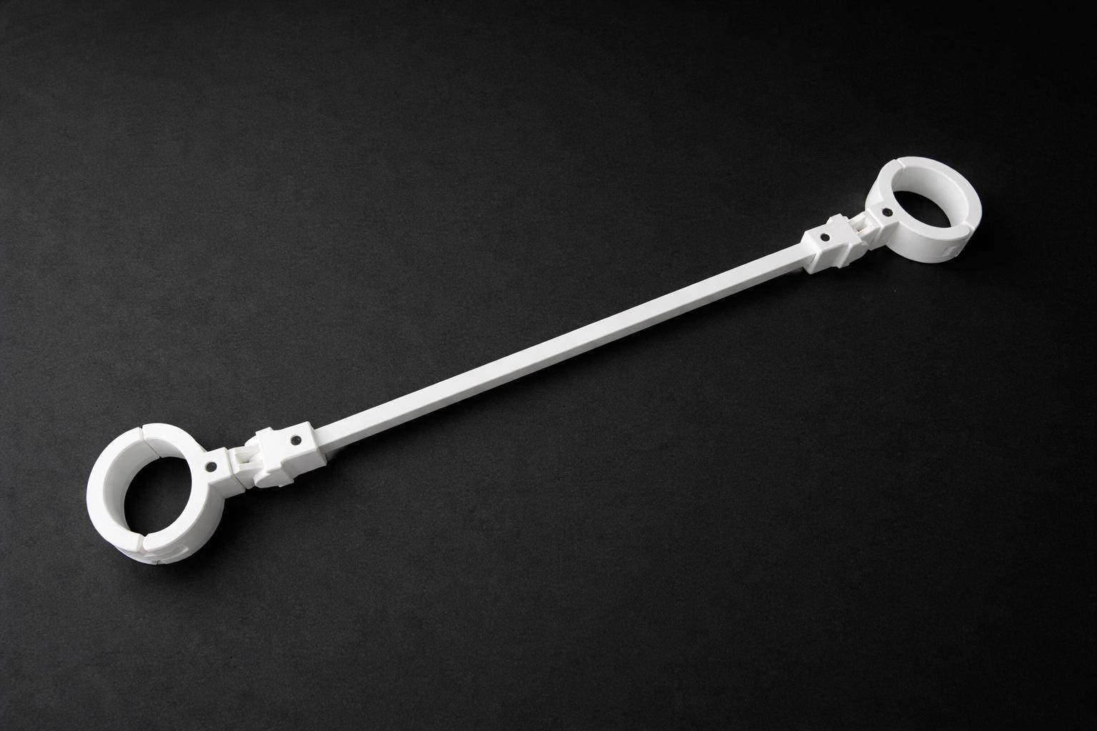 Bondage Speader Bar with Rigid Plastic Locking Cuffs | BDSM Pillory for Self Bondage