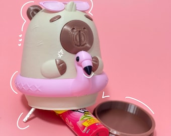 Capybara Piggy Bank and Storage Container 3D Printed Cute Coin Bank Summer Beach Vibes Kawaii Capybara Desk Decor Gift for Animal Lovers